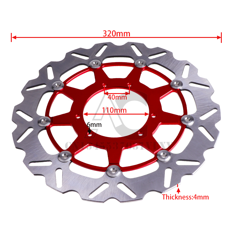 รถจักรยานยนต์ 320 มม.ลอยเบรคโร - Floating Brake Disc 320Mm Supermoto บทวิจารณ์และราคา