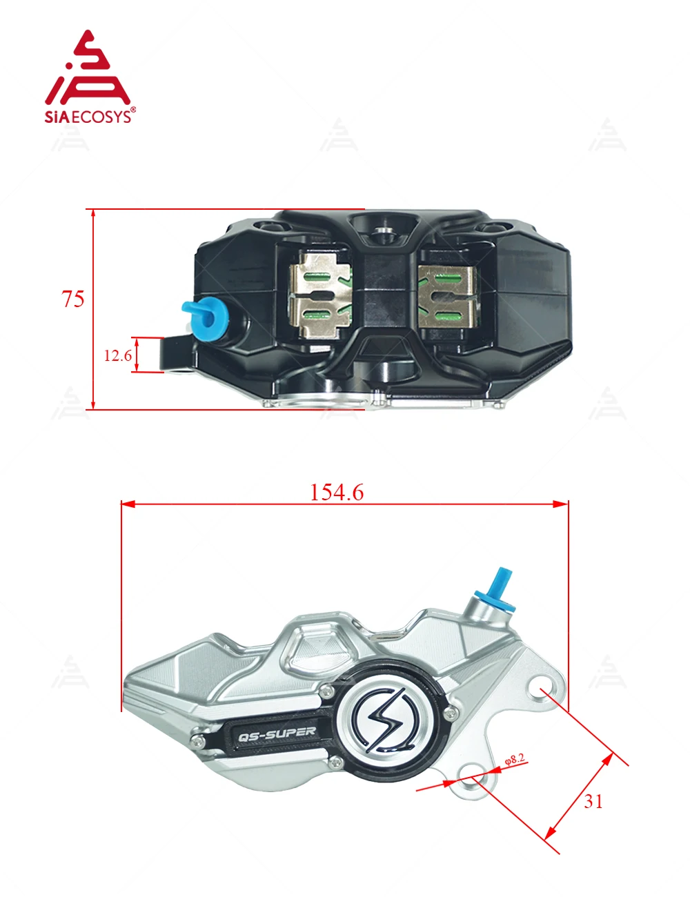 ชุดคาลิปเปอร์เบรกดิสก์อะลูมิเน - Forged Front Brake Caliper 4 Piston บทวิจารณ์และราคา